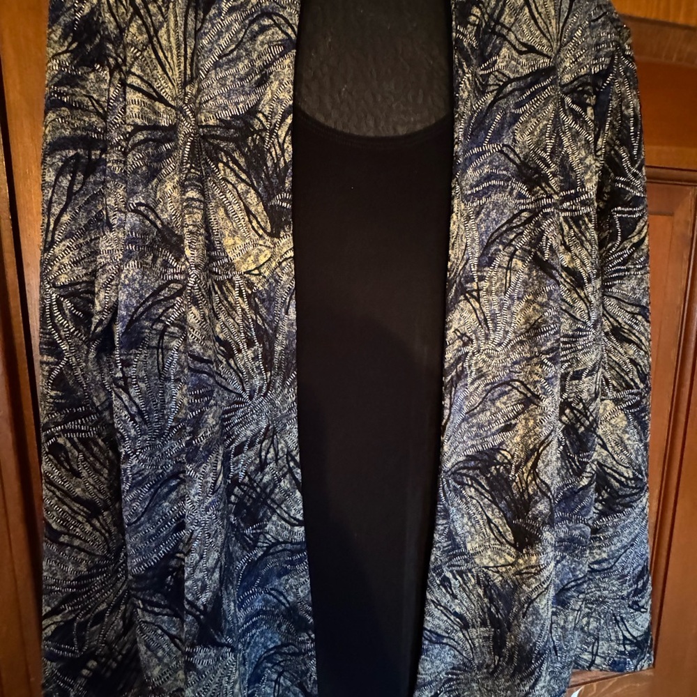 JM Collection Navy and Black Textured Jacket